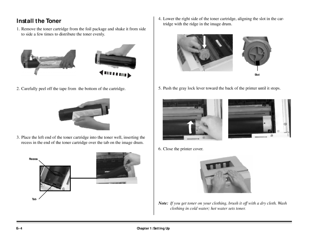 ALFA 20DX manual Install the Toner 