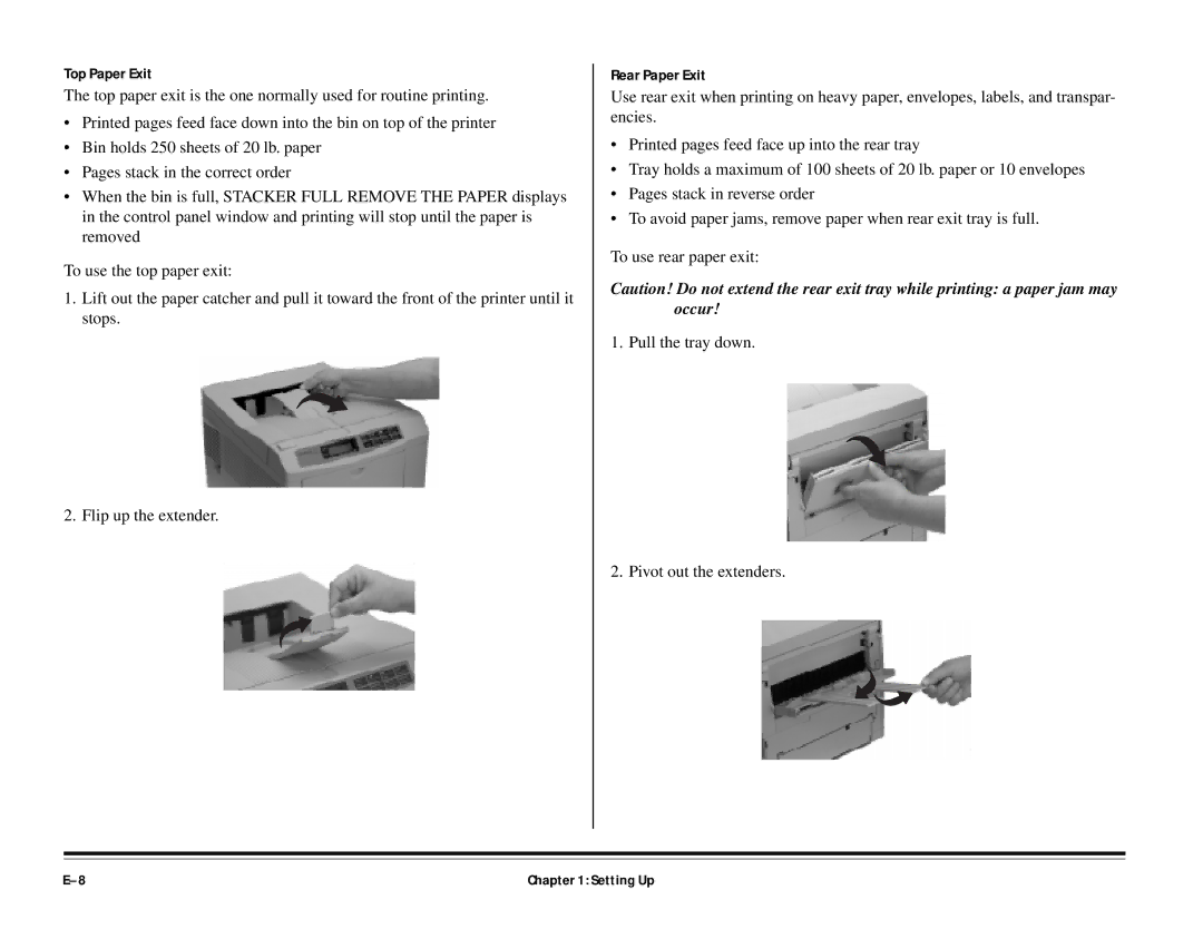 ALFA 20DX manual Top Paper Exit, Rear Paper Exit 