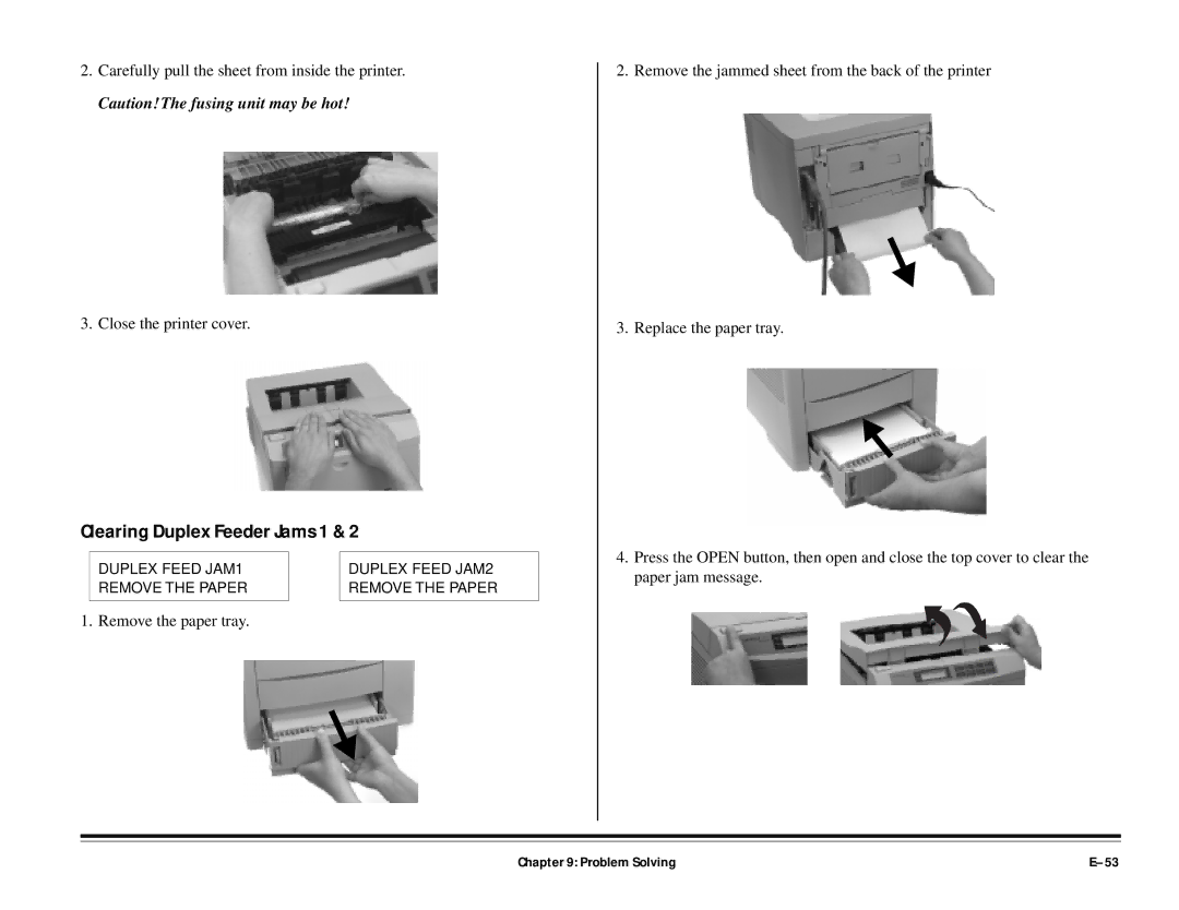 ALFA 20DX manual Clearing Duplex Feeder Jams 1 