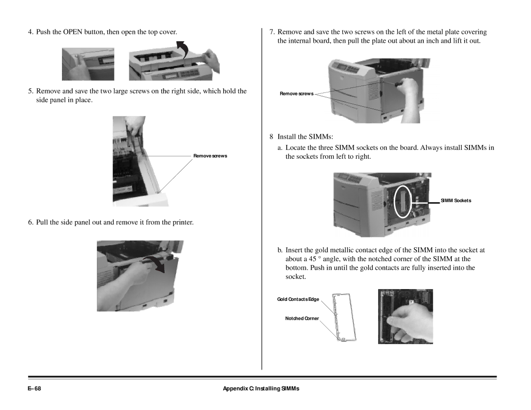 ALFA 20DX manual Pull the side panel out and remove it from the printer 