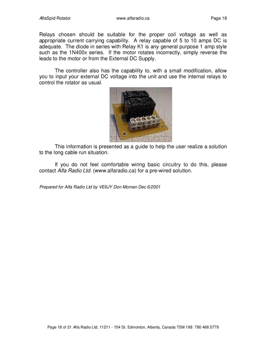 ALFA SPID ROTATOR AND CONTROLLER instruction manual AlfaSpid Rotator 