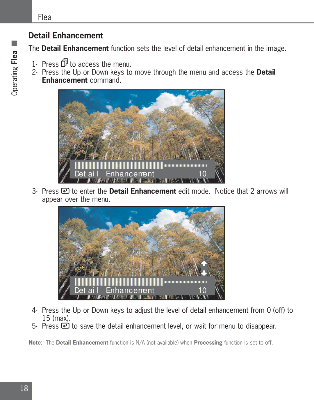 Algolith C3012-8001-200 manual Detail Enhancement, Enhancement command 