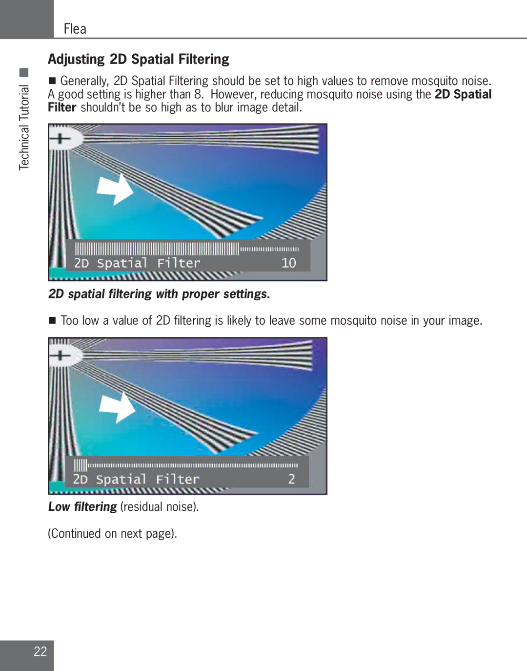 Algolith C3012-8001-200 manual Adjusting 2D Spatial Filtering, 2D spatial filtering with proper settings 