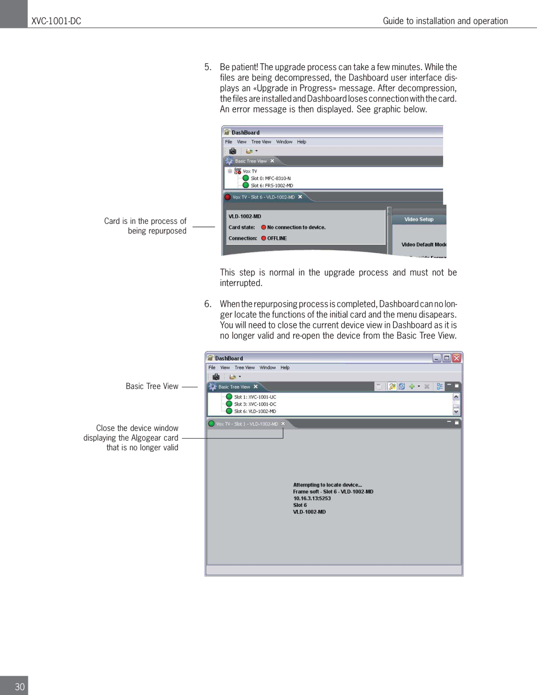 Algolith XVC-1001-DC operation manual Card is in the process of being repurposed 