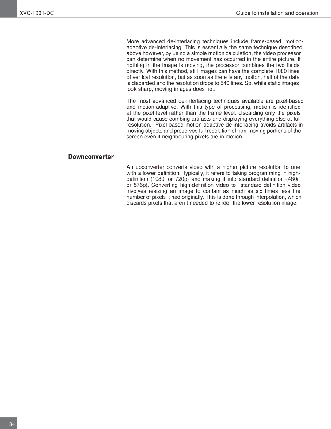 Algolith XVC-1001-DC operation manual Downconverter 