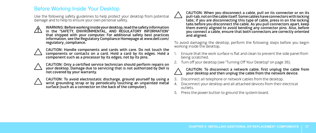 Alienware Aurora manual Before Working Inside Your Desktop 