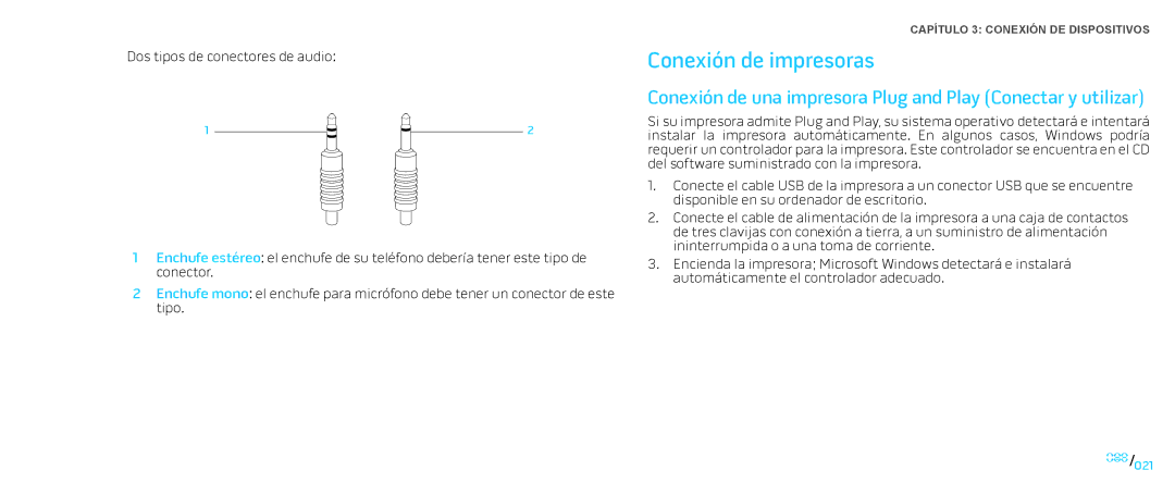 Alienware D0IX manual Conexión de impresoras, Conexión de una impresora Plug and Play Conectar y utilizar 