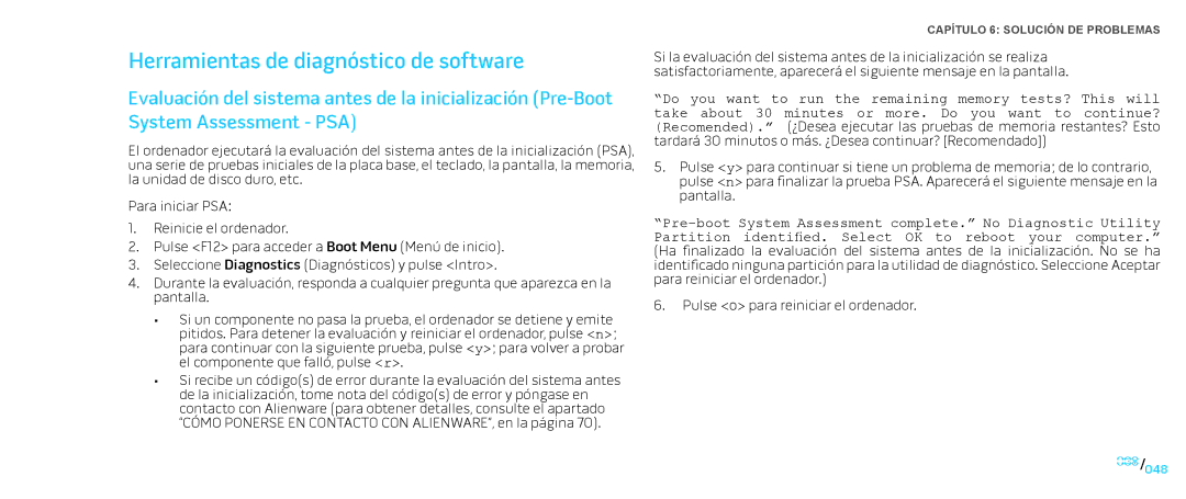 Alienware D0IX manual Herramientas de diagnóstico de software 