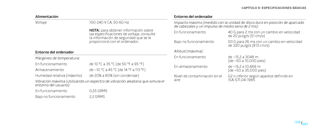 Alienware D0IX manual Bajo no funcionamiento Grms 