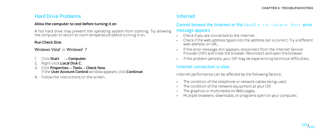 Alienware D0IX001 manual Hard Drive Problems, Internet connection is slow 