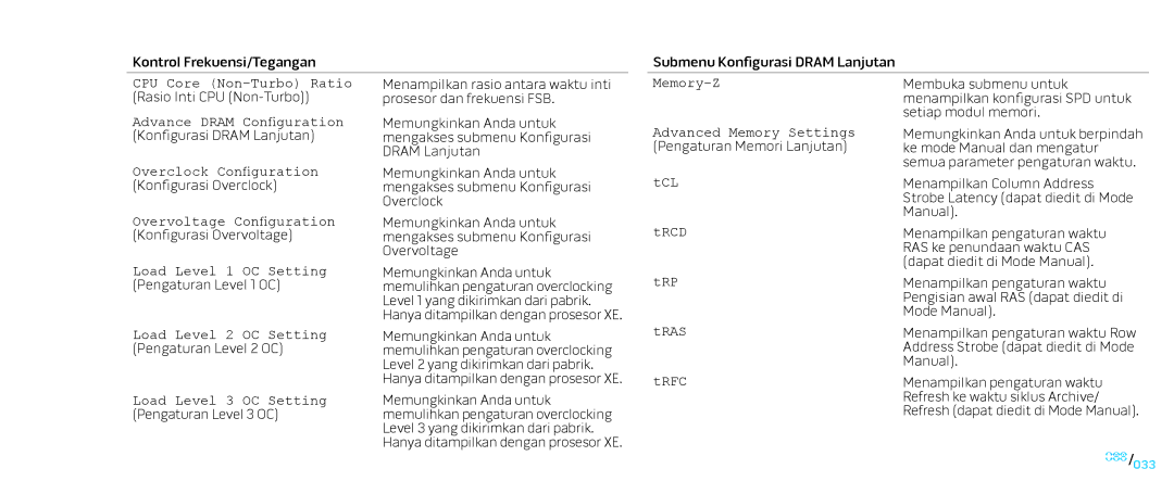 Alienware D0IX001 manual CPU Core Non-Turbo Ratio 