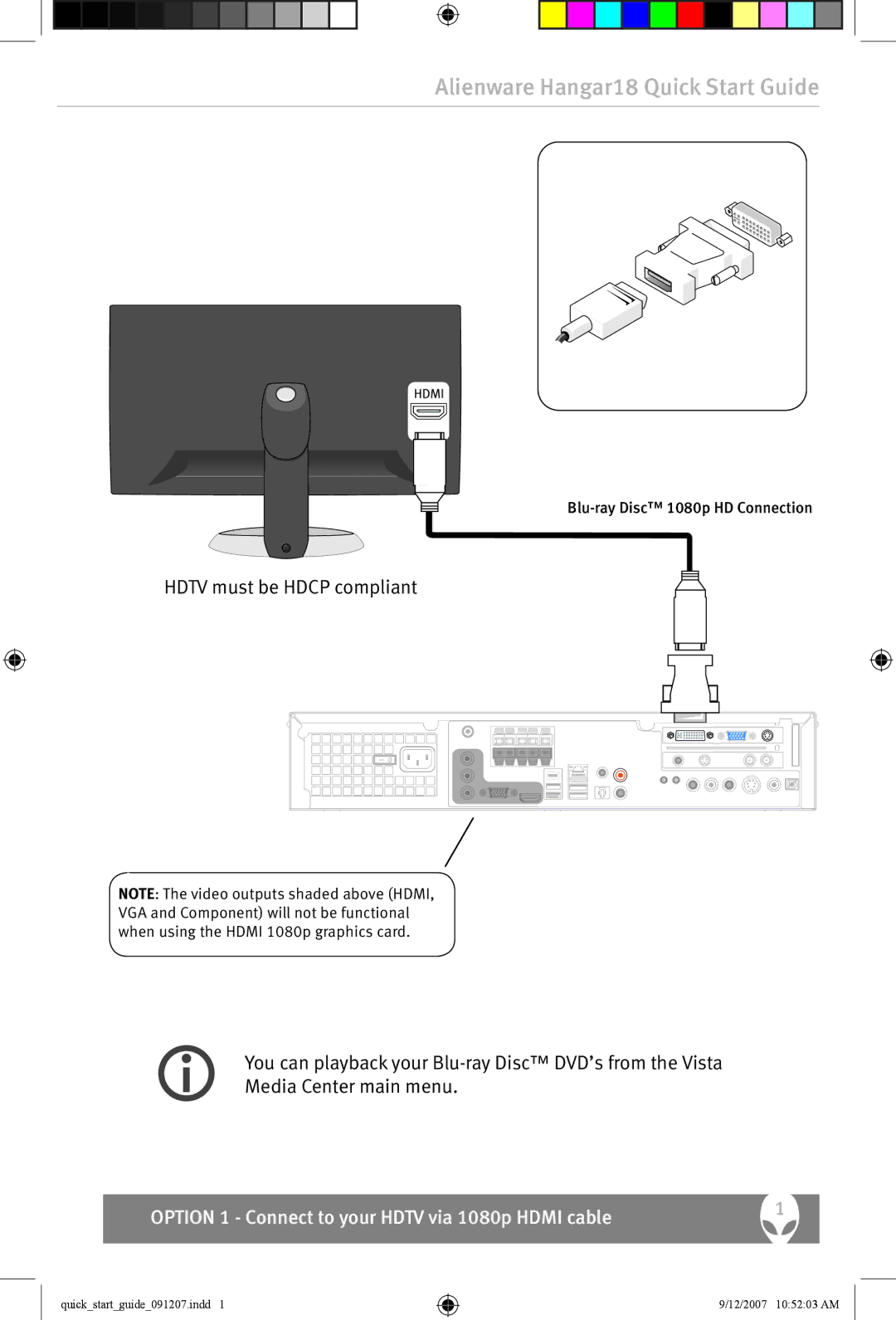 Alienware quick start Alienware Hangar18 Quick Start Guide 