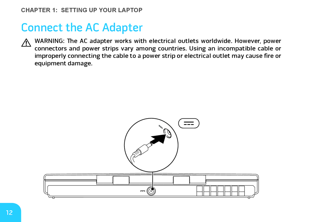 Alienware M14X manual Connect the AC Adapter 