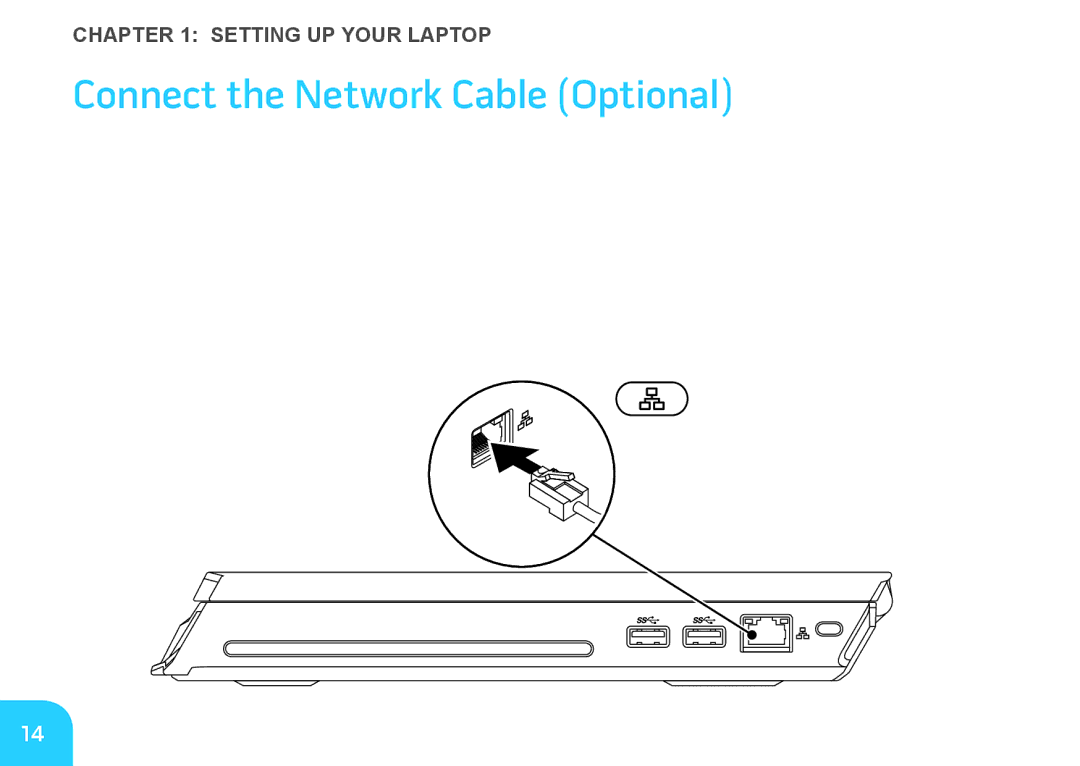 Alienware M14X manual Connect the Network Cable Optional 