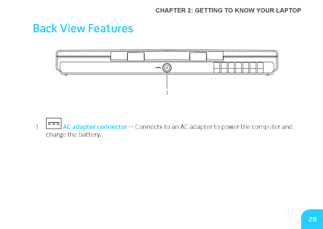 Alienware M14X manual Back View Features 