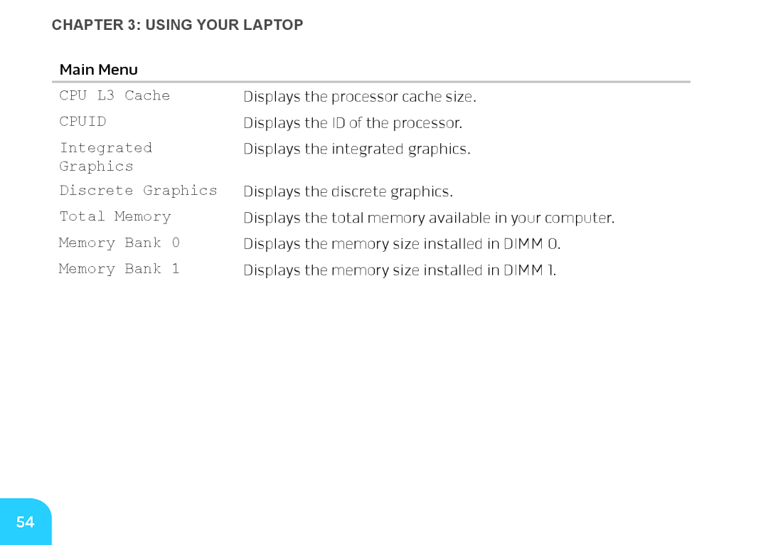 Alienware M14X manual Cpuid 