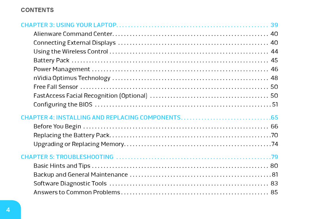 Alienware M14X manual Contents﻿ 