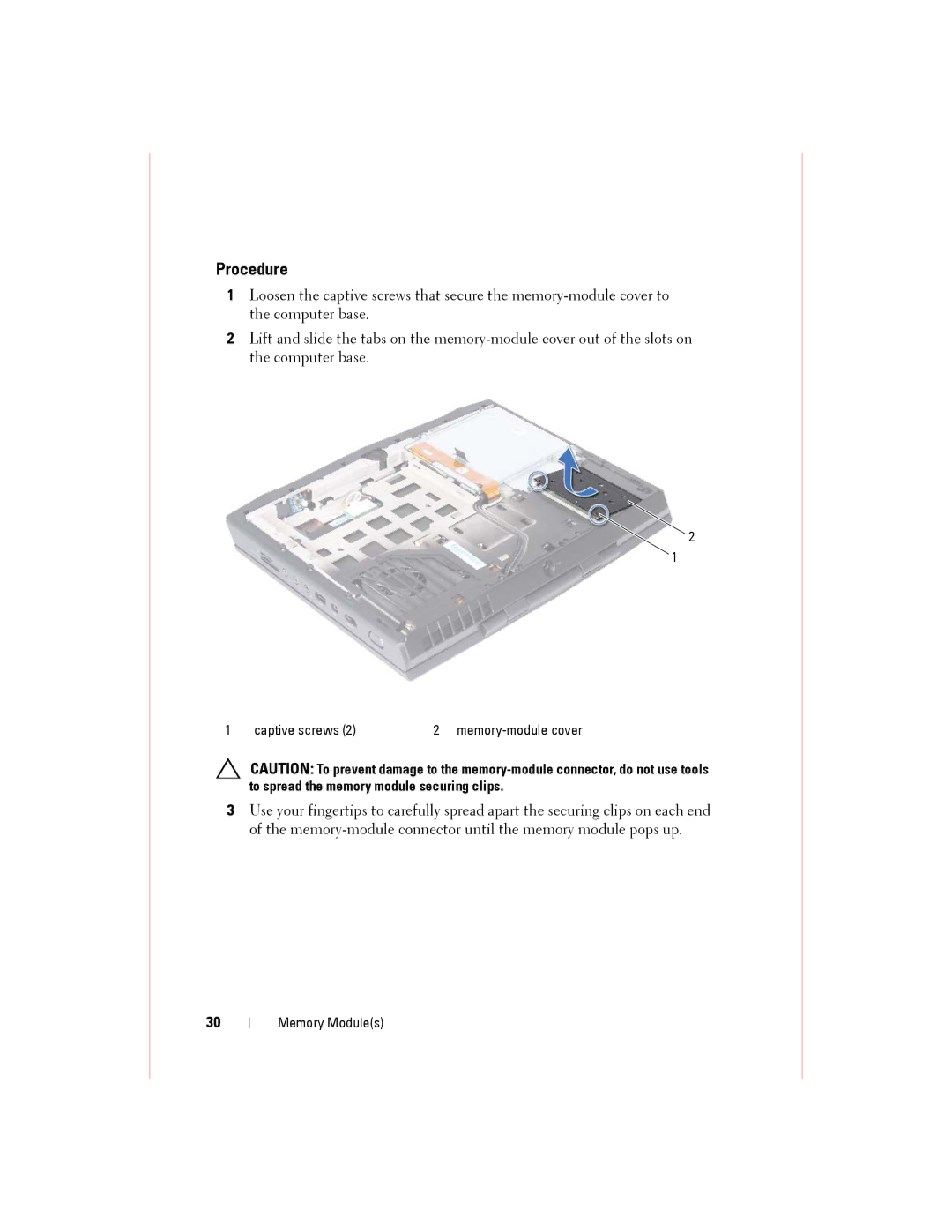 Alienware M14XR2 owner manual Memory-module cover 