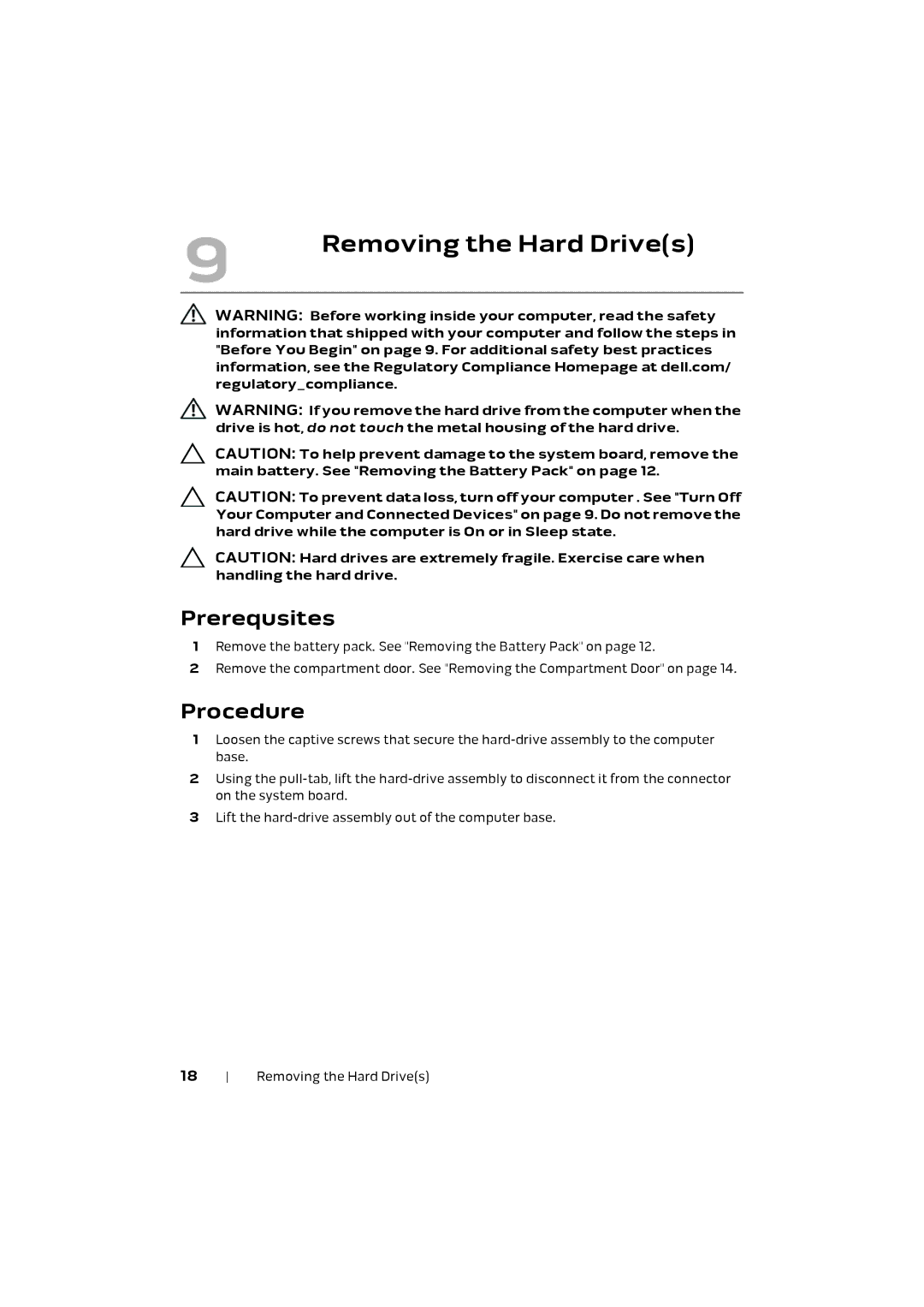 Alienware M17X R4 owner manual Removing the Hard Drives 