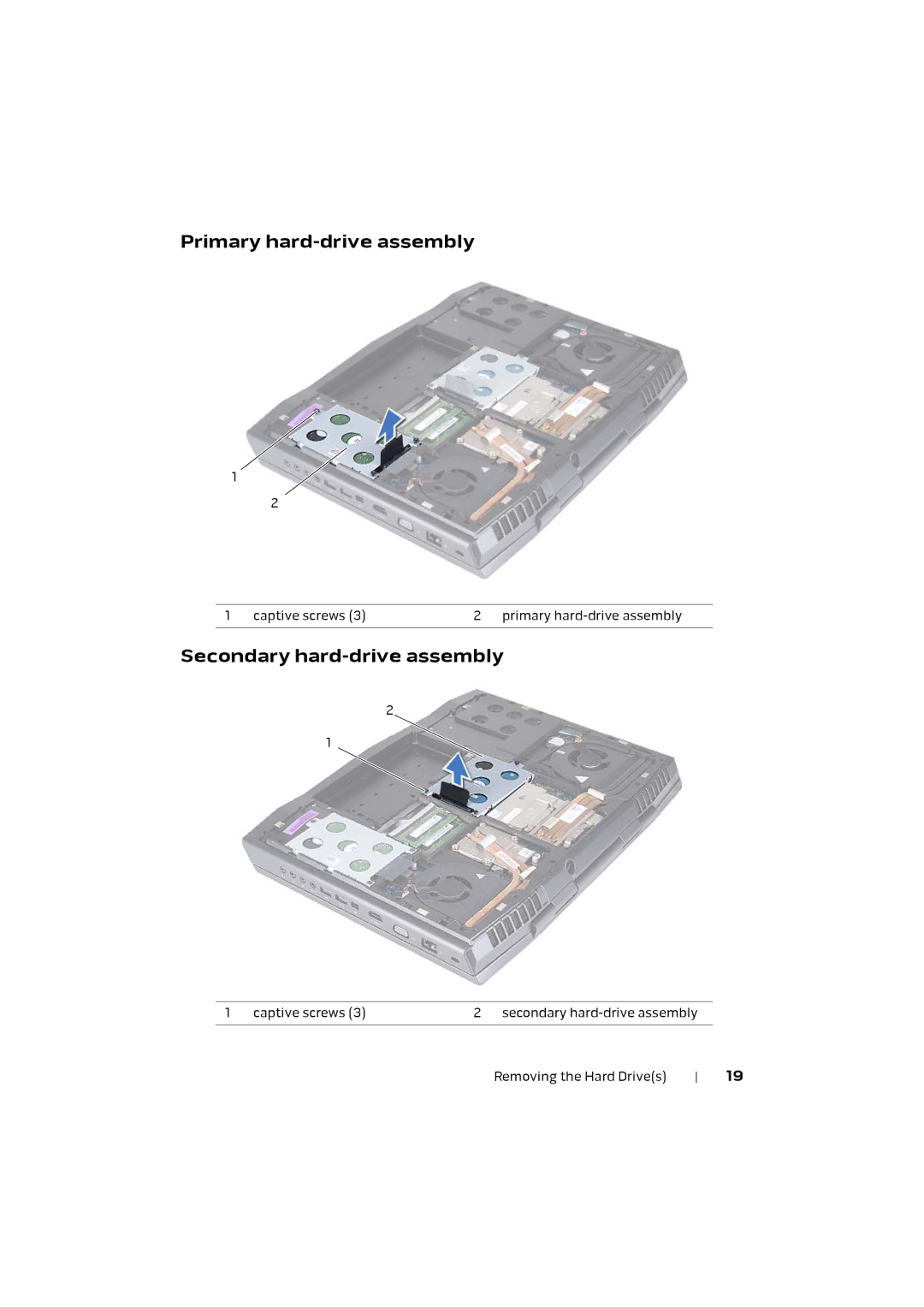 Alienware M17X R4 owner manual Primary hard-drive assembly 