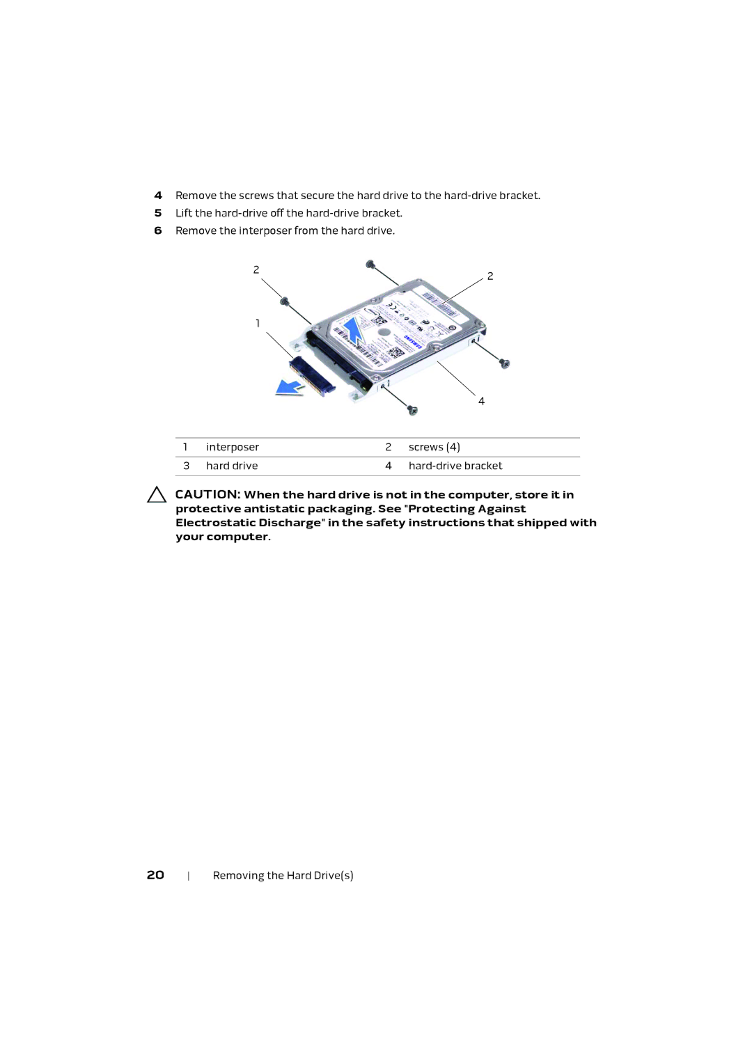 Alienware M17X R4 owner manual Removing the Hard Drives 