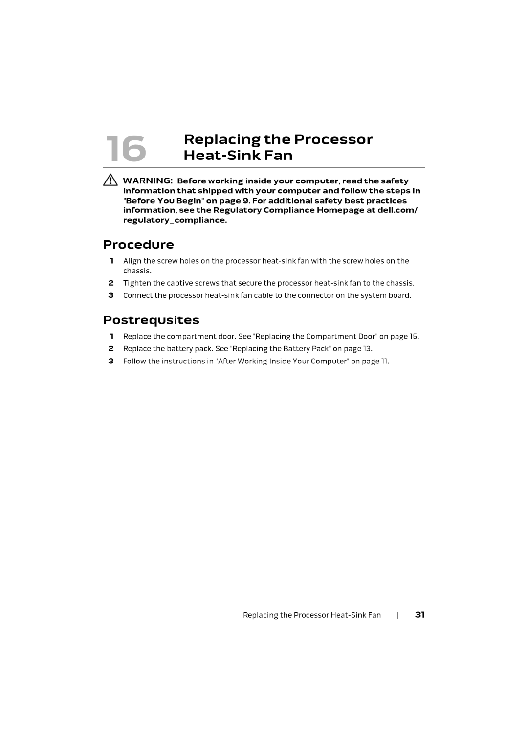 Alienware M17X R4 owner manual Replacing the Processor 