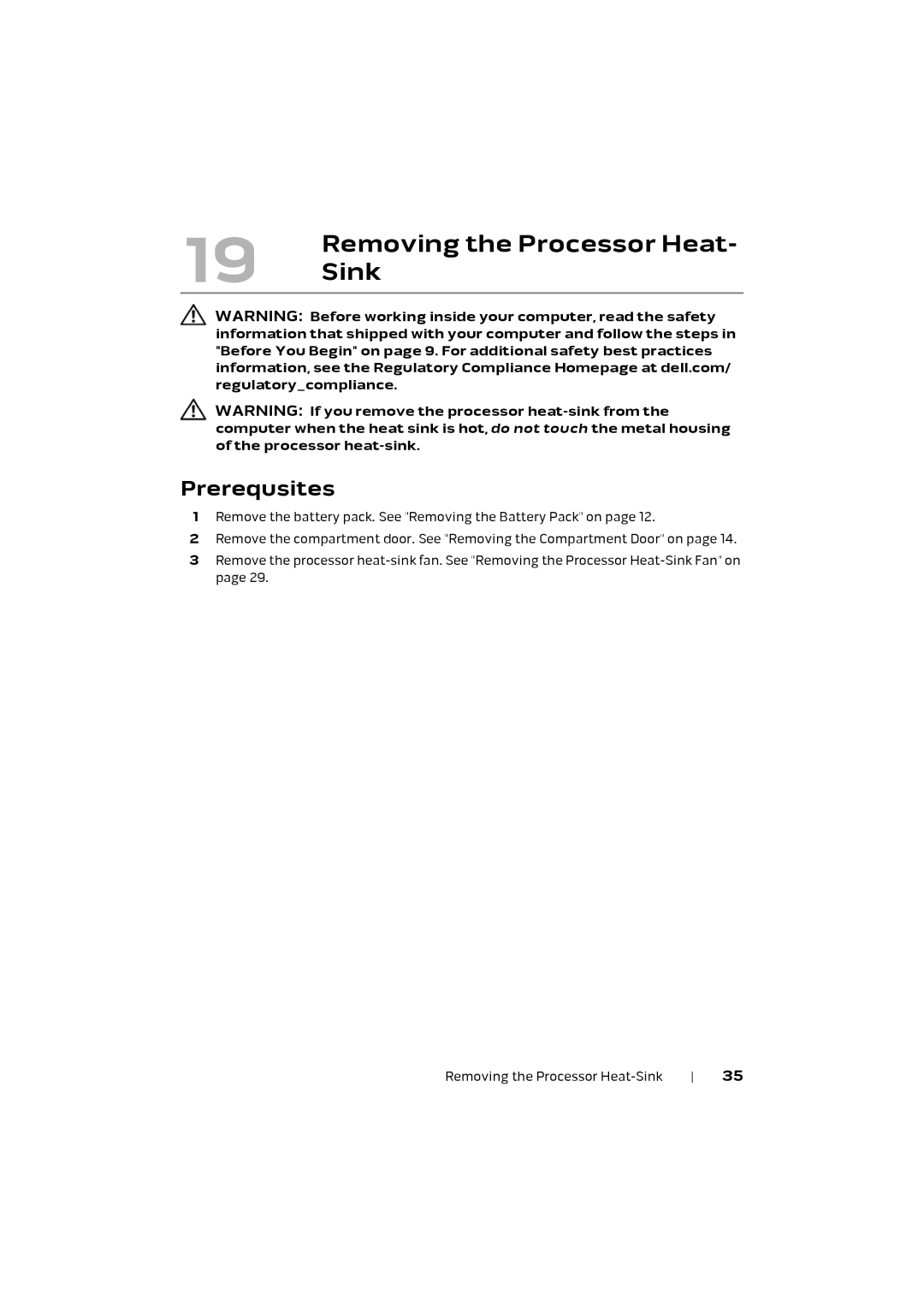 Alienware M17X R4 owner manual Removing the Processor Heat, Sink 