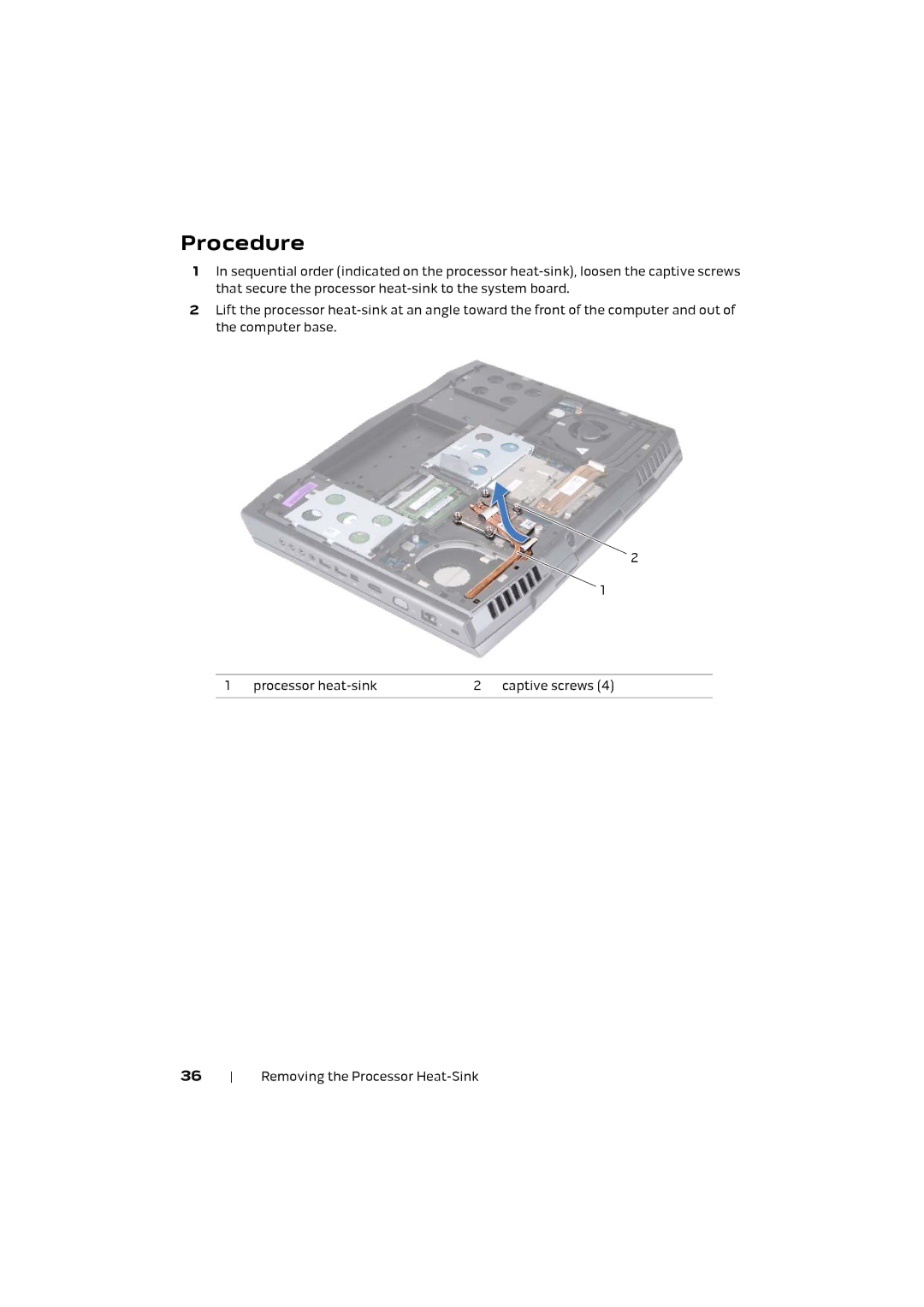 Alienware M17X R4 owner manual Removing the Processor Heat-Sink 