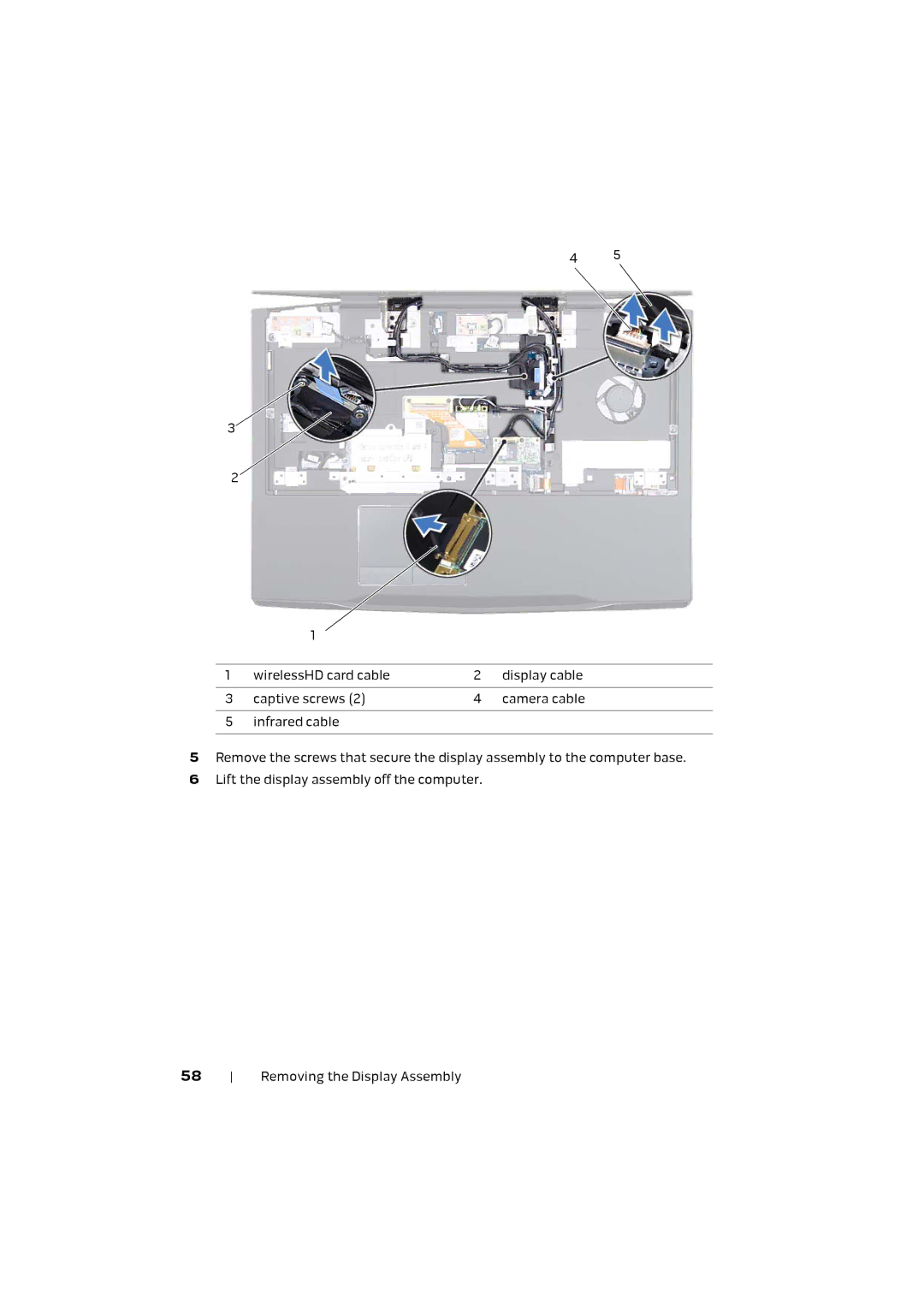 Alienware M17X R4 owner manual Removing the Display Assembly 