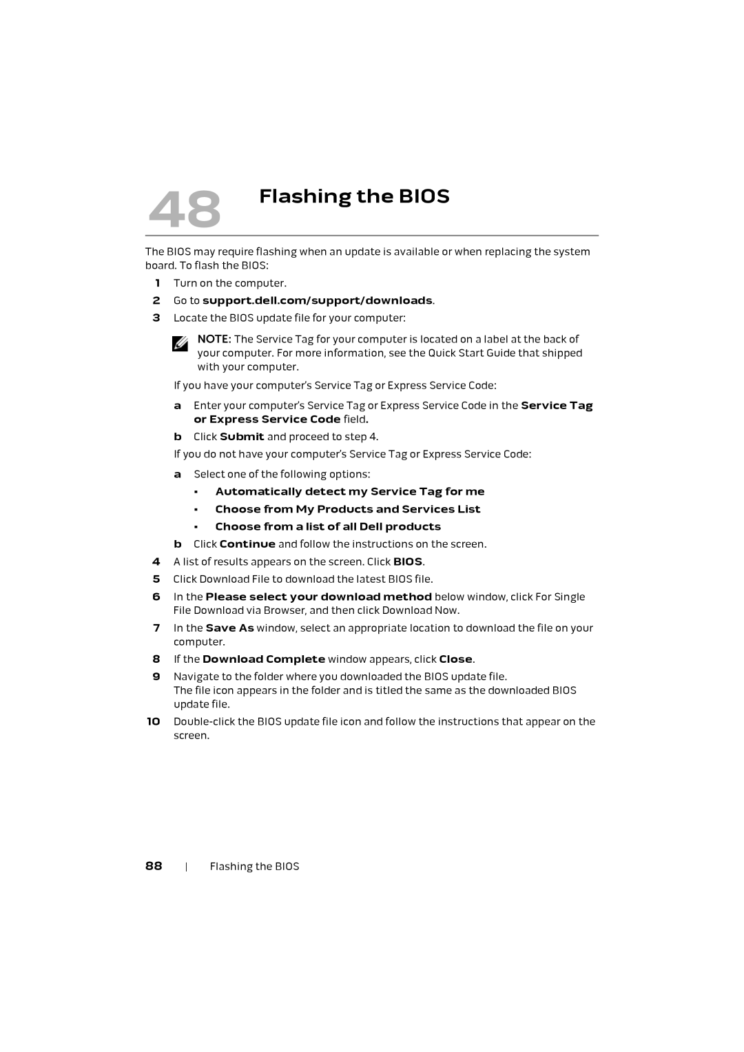 Alienware M17X R4 owner manual Flashing the Bios 