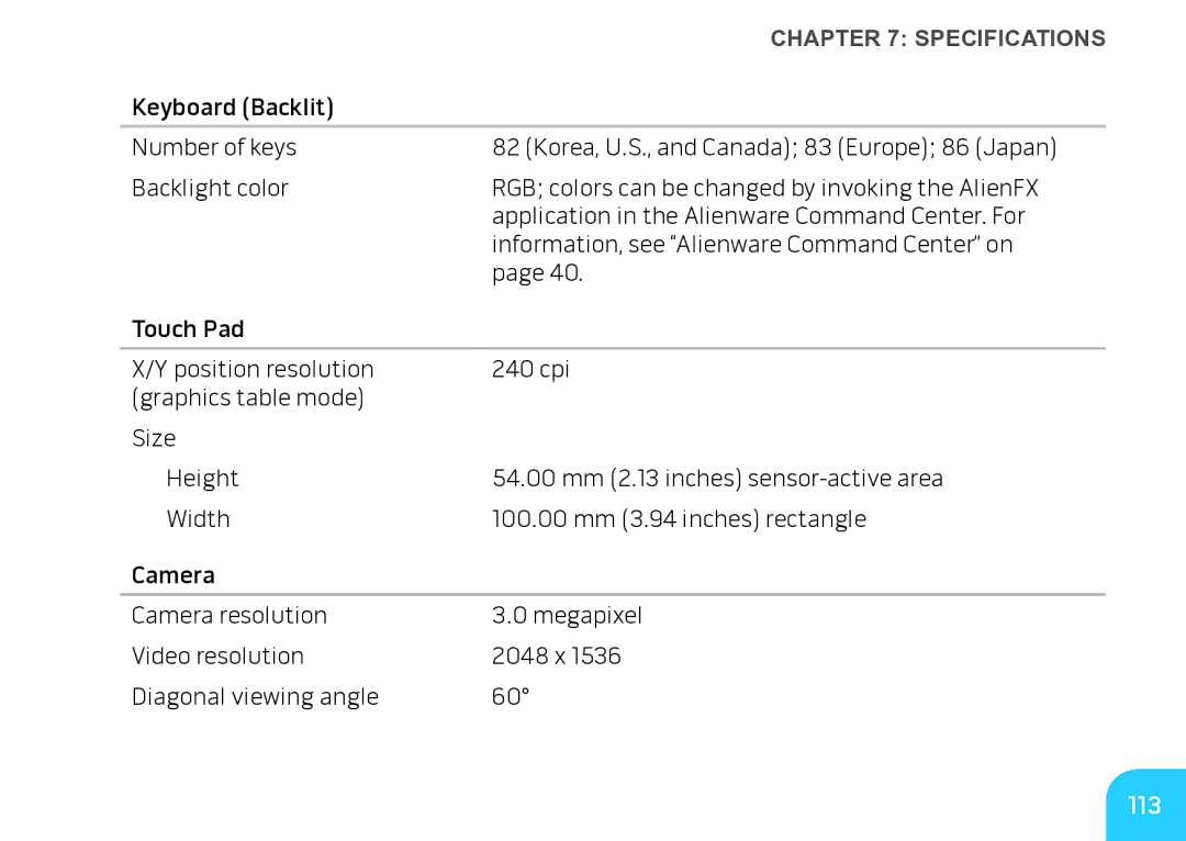 Alienware M17X manual 113 