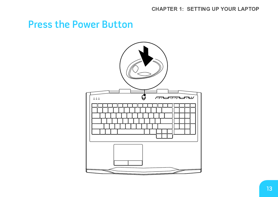 Alienware M17X manual Press the Power Button 