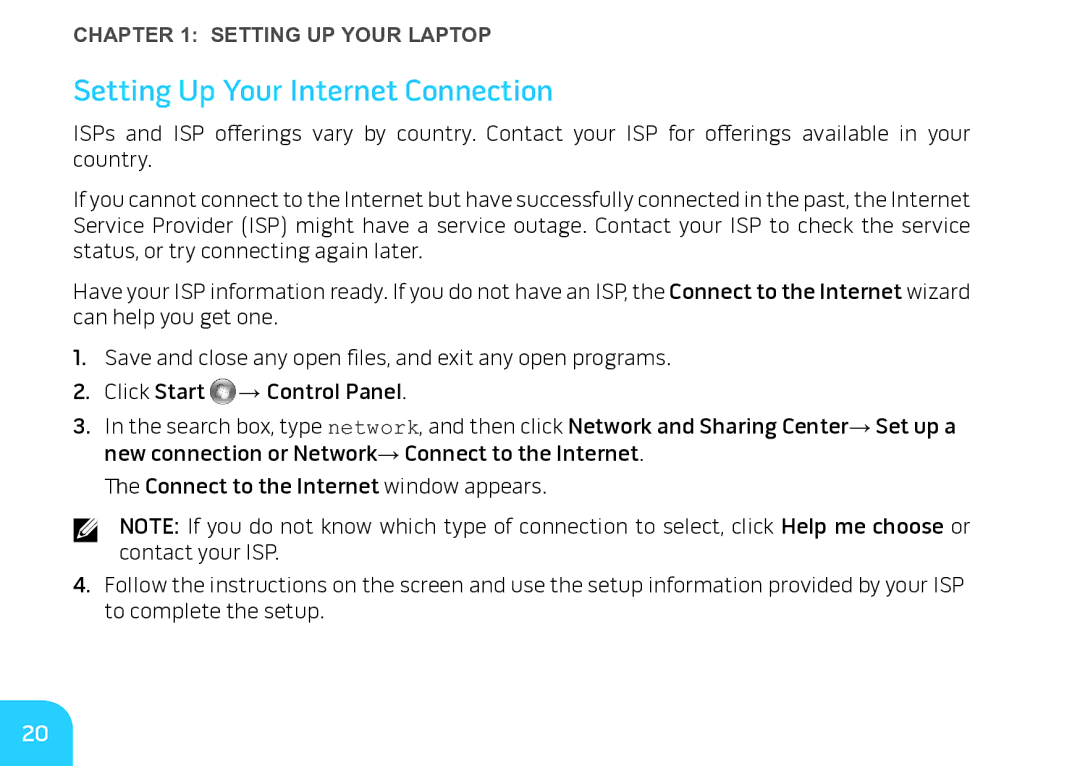 Alienware M17X manual Setting Up Your Internet Connection 