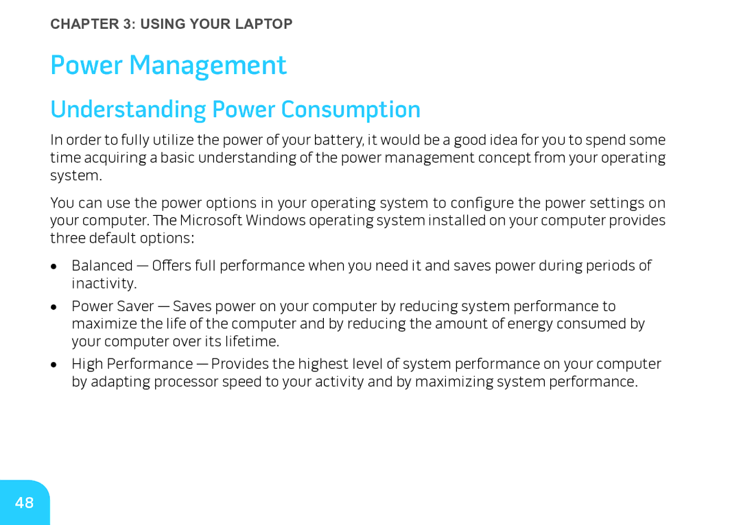 Alienware M17X manual Power Management, Understanding Power Consumption 