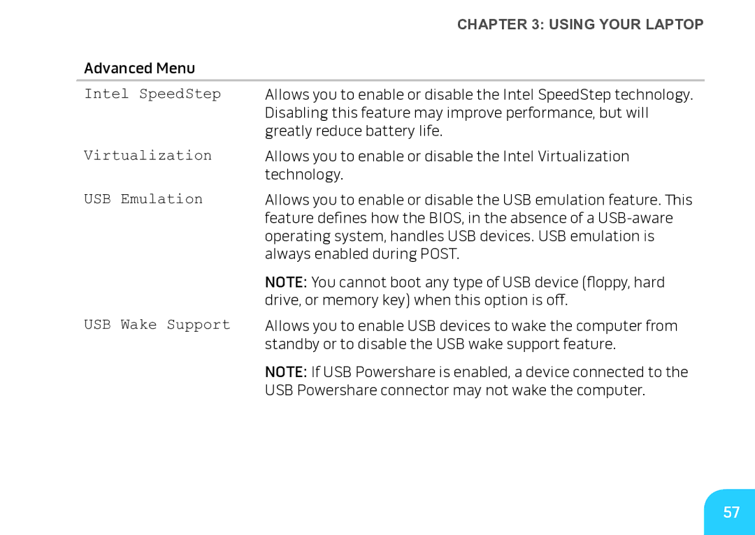 Alienware M17X manual Intel SpeedStep 