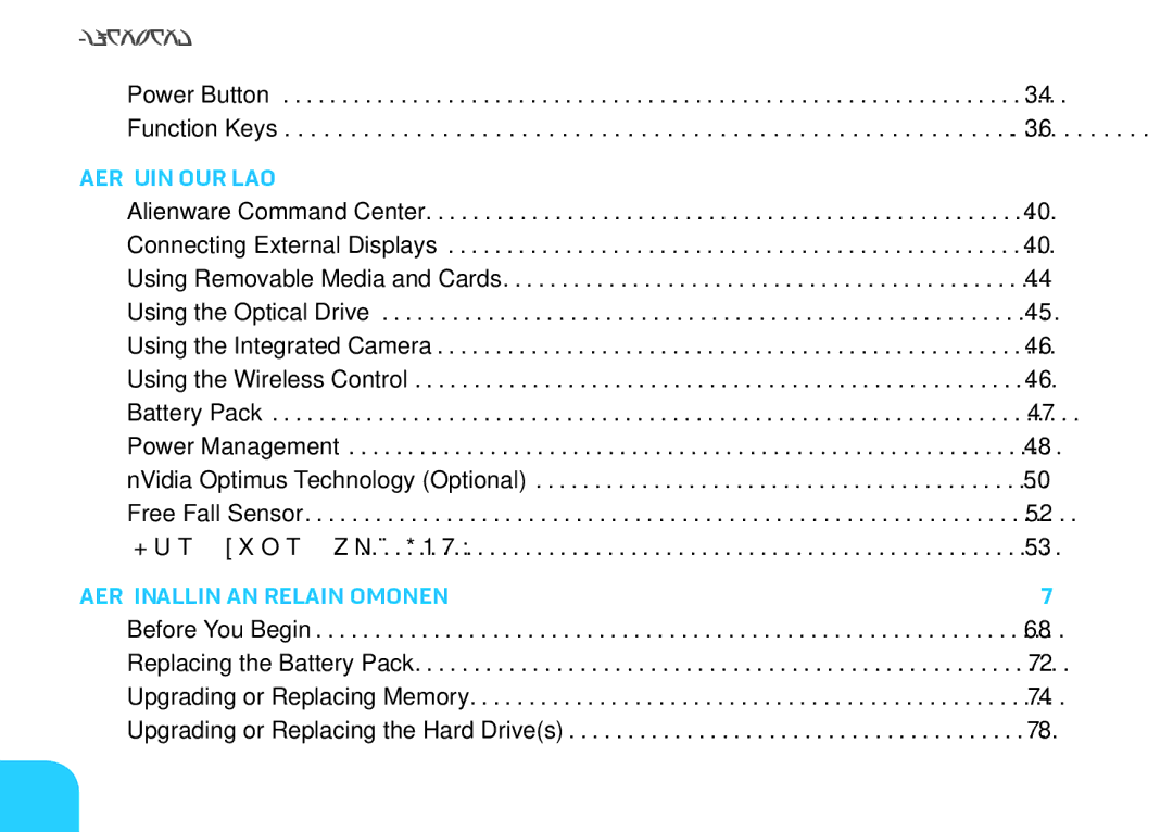 Alienware M17X manual Contents﻿ 