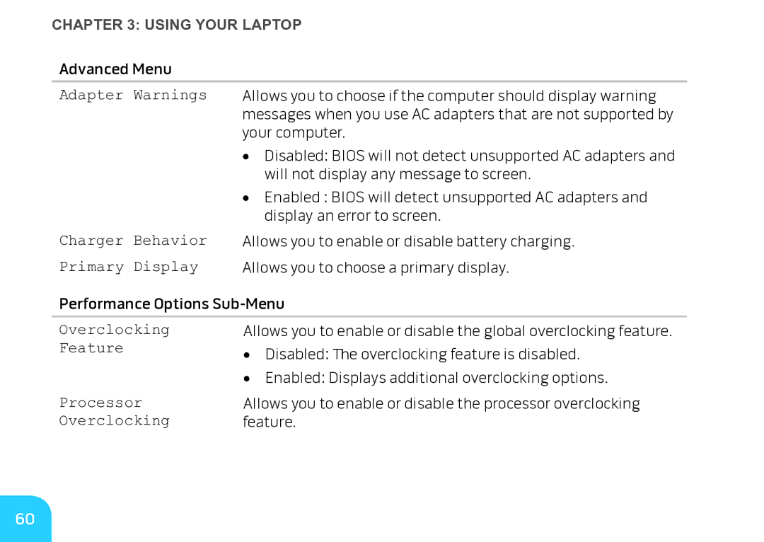 Alienware M17X manual Charger Behavior 