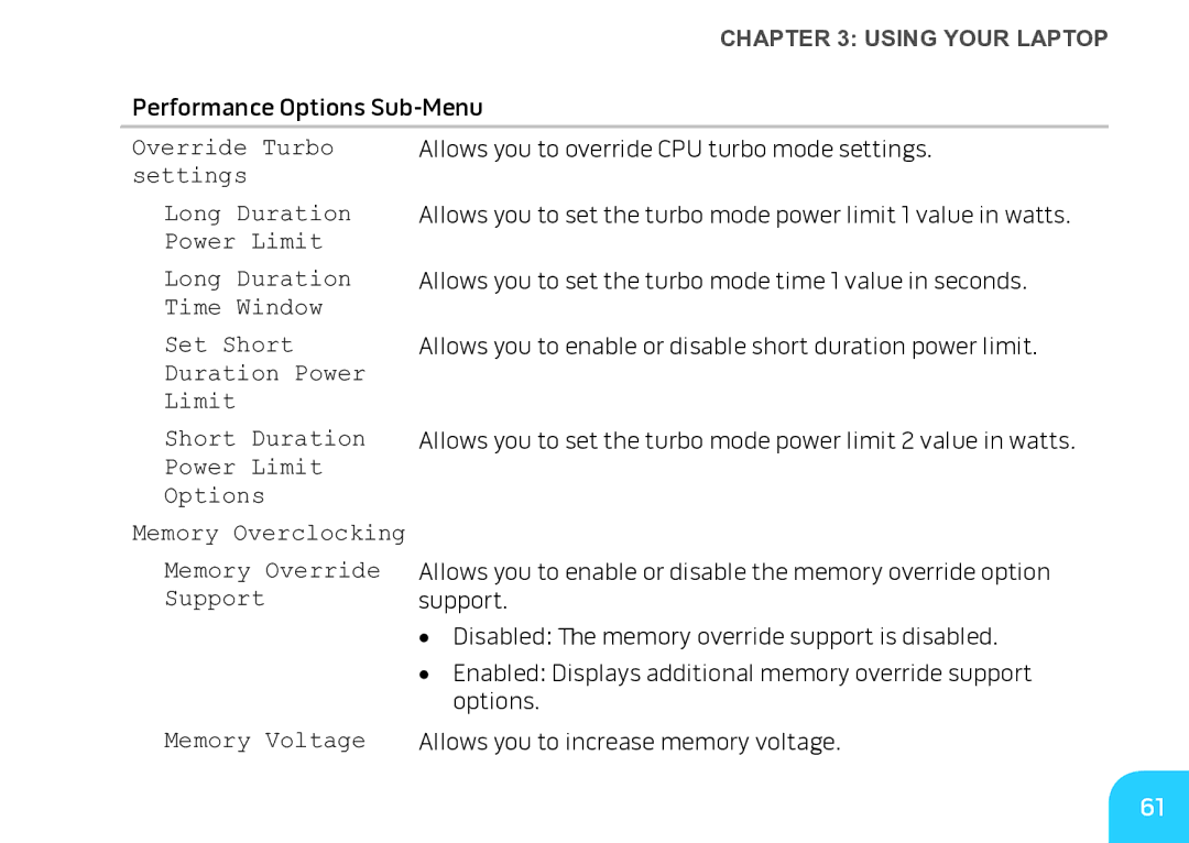 Alienware M17X manual Override Turbo 