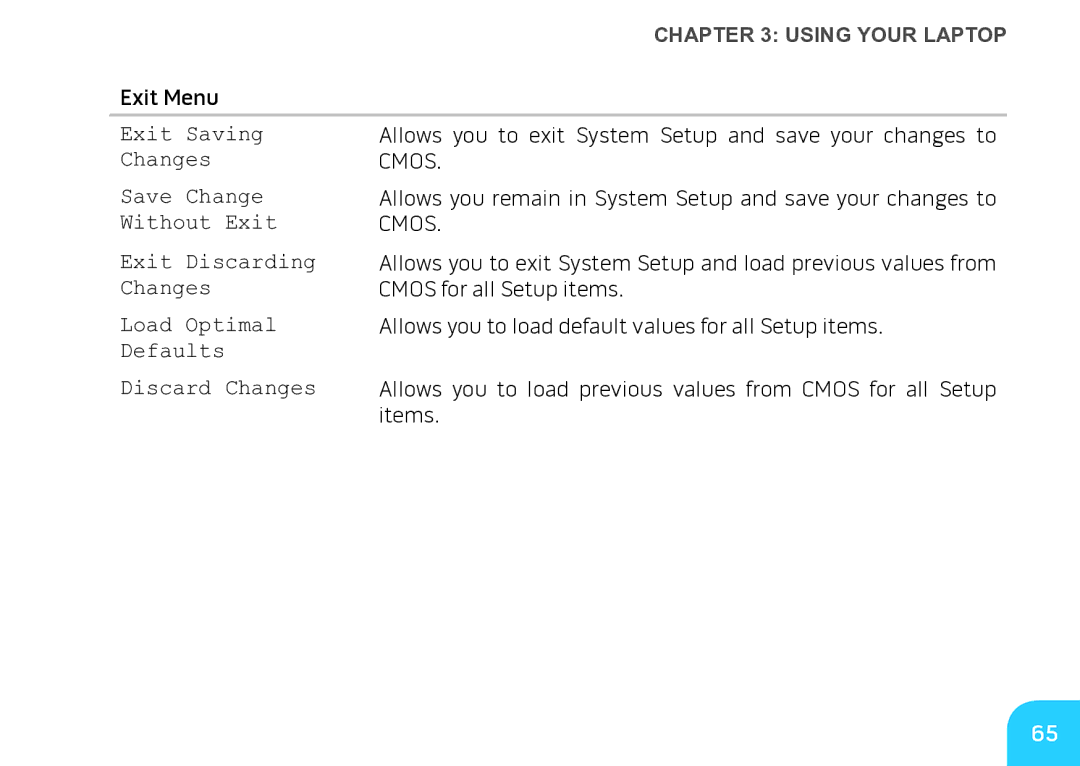 Alienware M17X manual Exit Saving 