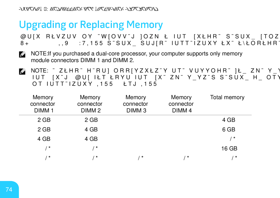 Alienware M17X manual Upgrading or Replacing Memory 