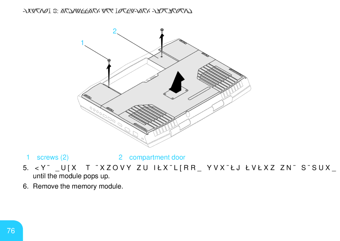 Alienware M17X manual Screws Compartment door 