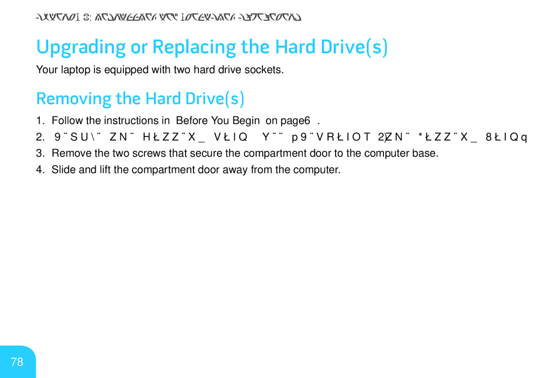 Alienware M17X manual Upgrading or Replacing the Hard Drives, Removing the Hard Drives 