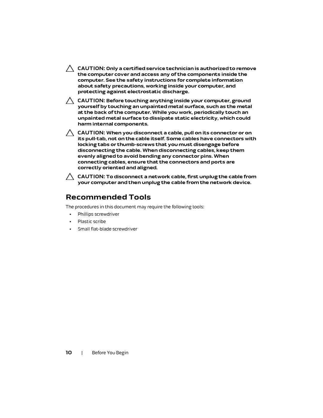 Alienware M18X R2 owner manual Recommended Tools 