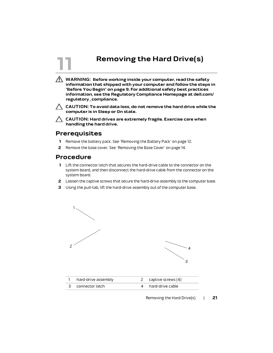 Alienware M18X R2 owner manual Removing the Hard Drives 