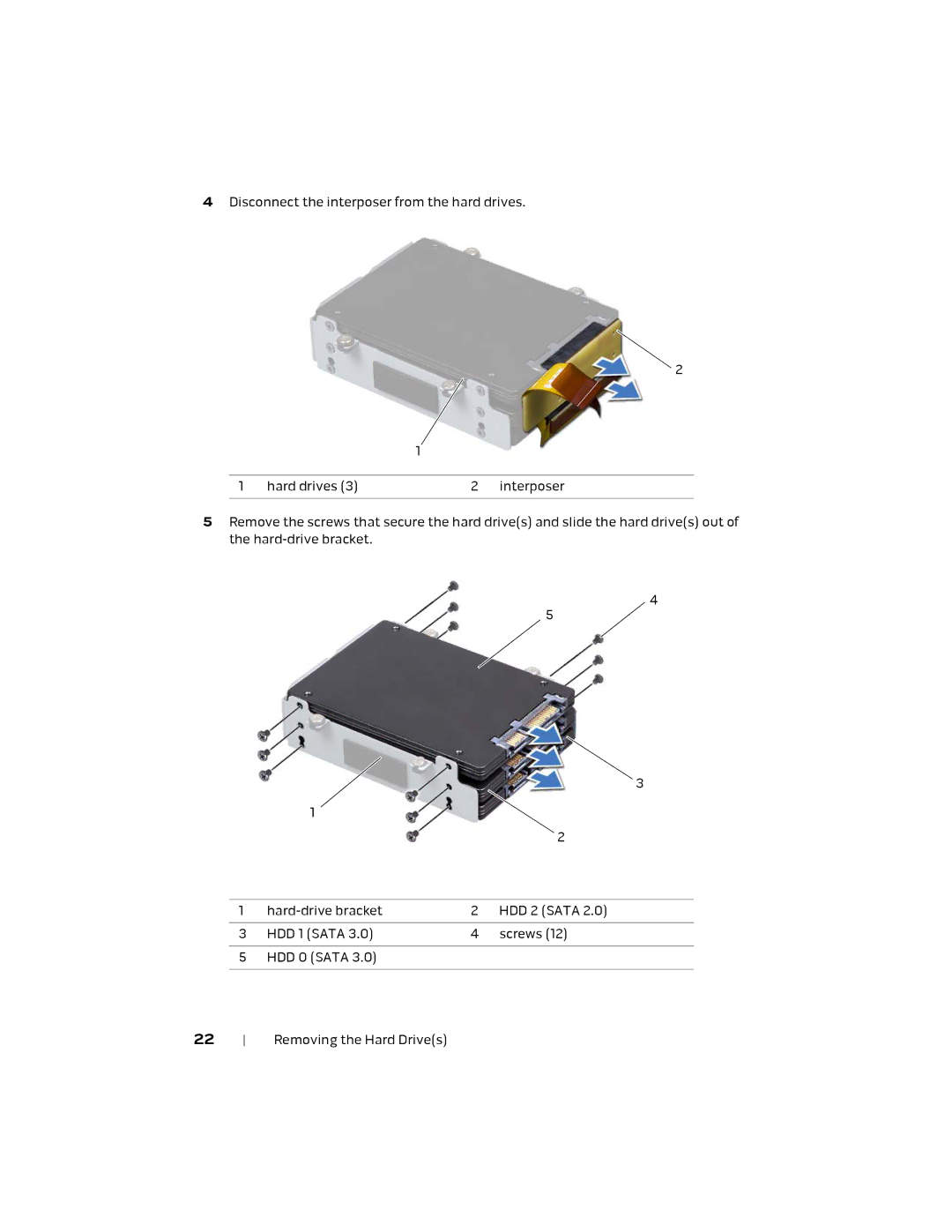 Alienware M18X R2 owner manual Removing the Hard Drives 