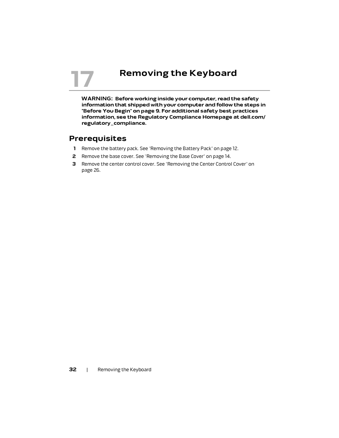 Alienware M18X R2 owner manual Removing the Keyboard 