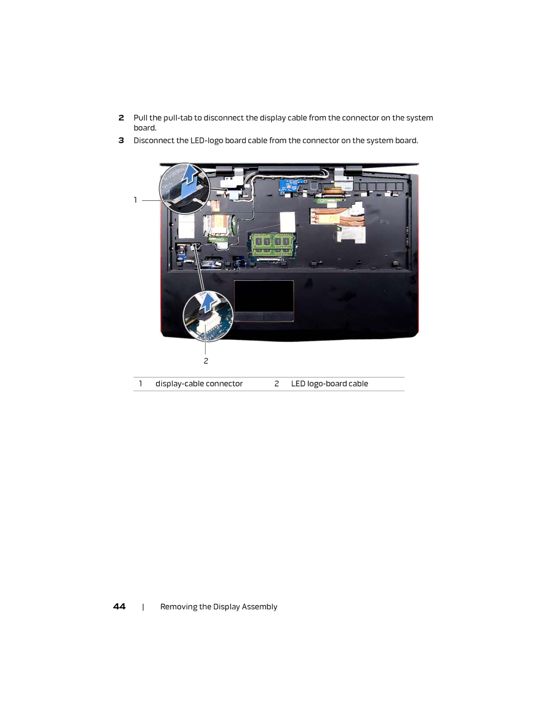 Alienware M18X R2 owner manual Removing the Display Assembly 