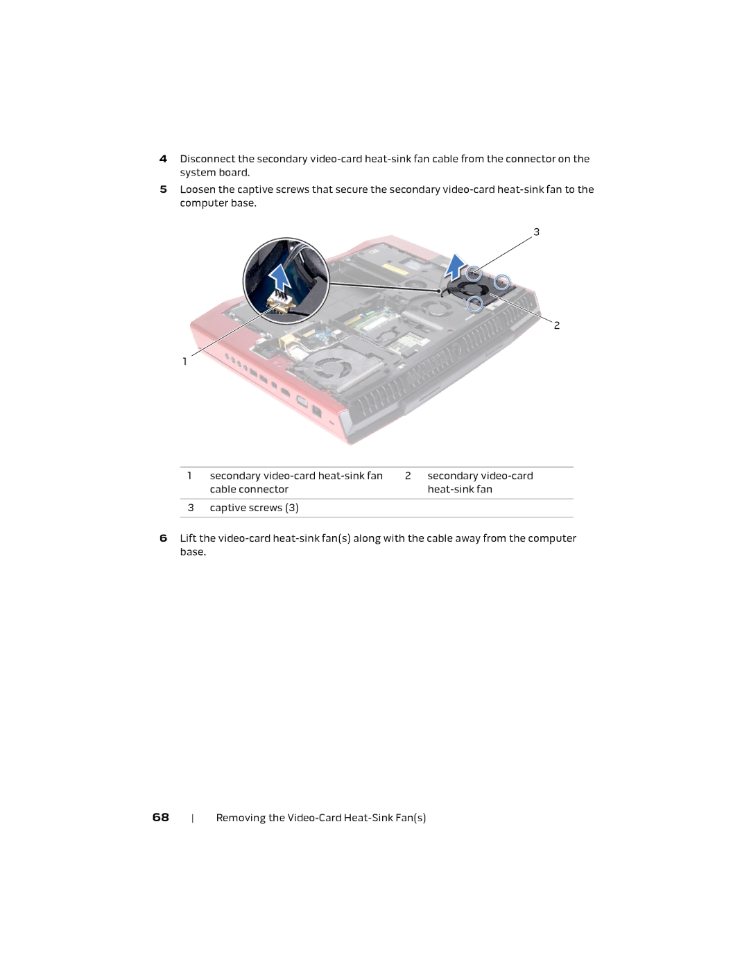 Alienware M18X R2 owner manual Removing the Video-Card Heat-Sink Fans 