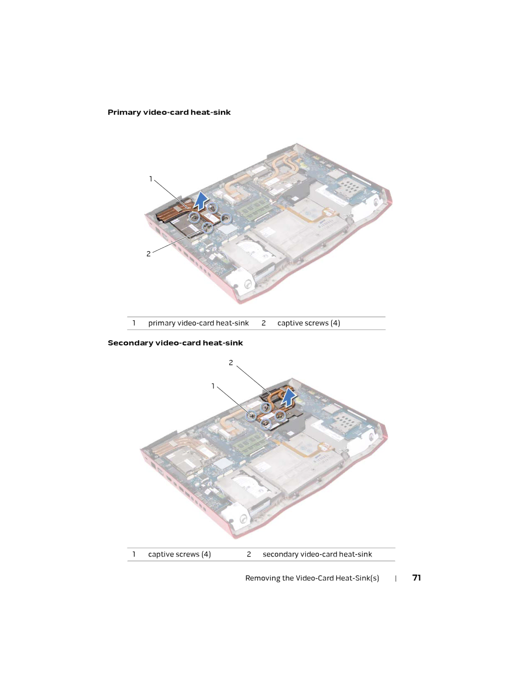 Alienware M18X R2 owner manual Primary video-card heat-sink 