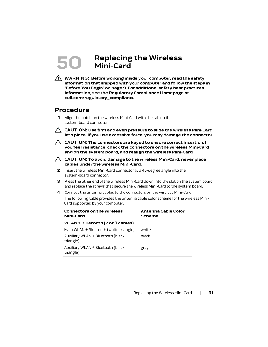 Alienware M18X R2 owner manual Replacing the Wireless 